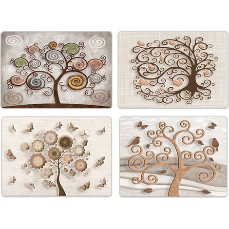 Lupia Tovagliette Americane Lavabili Set 4 pz PVC TREE 28,5x43 cm (1/4)