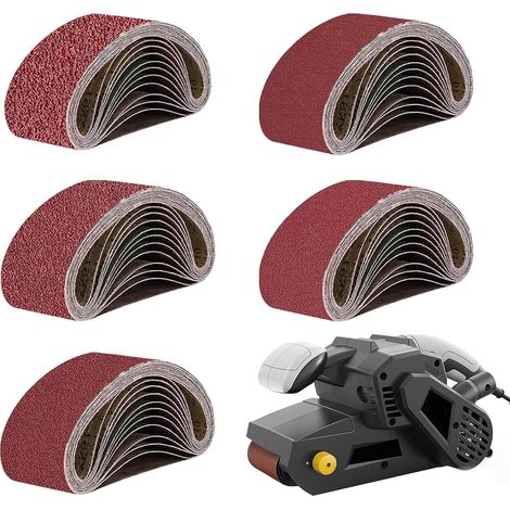 20 pezzi di nastro abrasivo 75x457 Carta abrasiva per levigatrice Nastro abrasivo 4 per ogni grana: 80, 120, 180, 240 e 320 Adatto per levigatura, affilatura e rimozione della ruggine