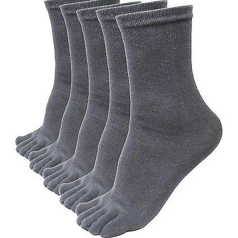 Offres Black Friday Surprise : 5 paires de chaussettes de sport homme à cinq doigts, chaussettes courtes élastiques et unies. (1/2)