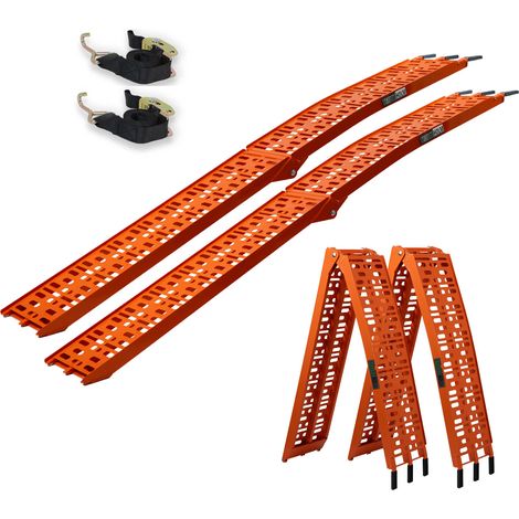 TRUTZHOLM 2x Auffahrrampe klappbar 228 cm Traglast 680 kg Alu orange gelocht Rampen Motorradrampen (1/5)
