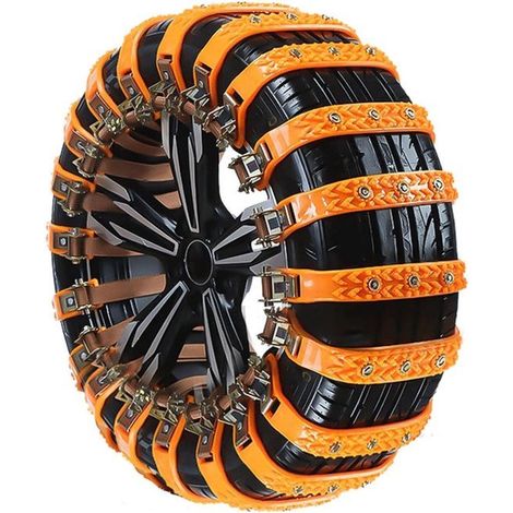 2 chaînes à neige universelles pour voitures particulières, SUV et camions - compatibles avec des pneus de 165 à 265 mm de large - chaîne de secours (1/5)