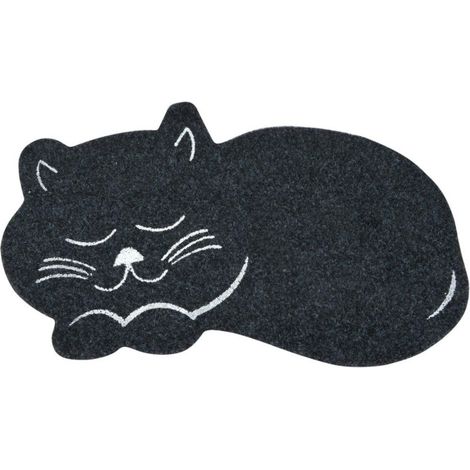 Tapis de Repas pour Chat "Feutrine" 60cm Noir (1/2)