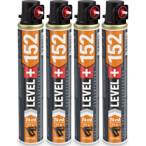 LEVEL+ Gaskartusche 152mm 74ml Fuel Cell Ersatzgas für Nagler L+152 - 4 St. (1/4)
