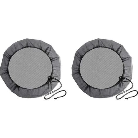 Filet de Baril de Pluie, 2 Pièces Filet de Protection avec Cordon de Serrage, Couverture Anti-Moustique & Animaux pour Récupérateur deau de Pluie (Diamètre 95 cm) (1/5)