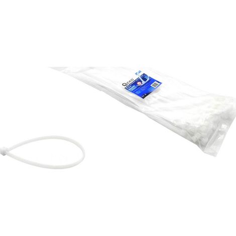 Fascette stringicavo in nylon bianco 300x7,6 mm UV 100 pezzi (50)