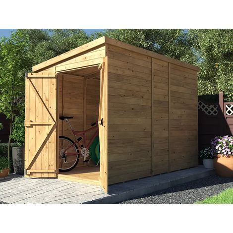 Dunster House Wooden Shed Garden Storage 1.8m x 3m Pressure Treated No Window Overlord Pent (1/5)