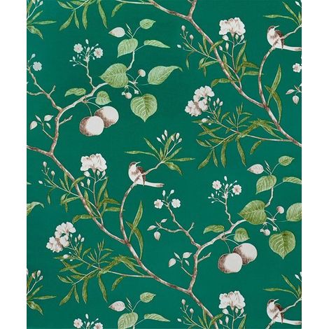 Papier peint adhésif - OUTAD - Vert Vintage Floral - 45cm x 500cm - Durable et lavable - Amovible (1/4)