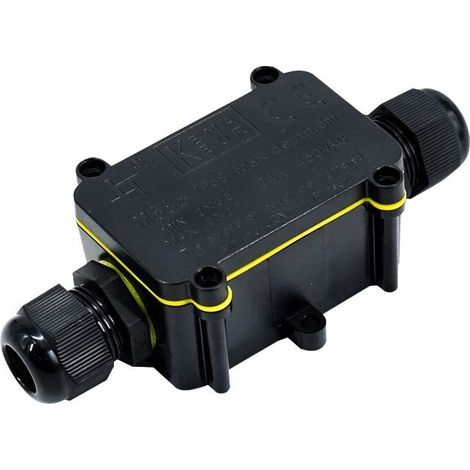 IP68 waterproof 2-way junction box – High-quality plastic – Cables Ø5-9mm and Ø9-12mm – Easy outdoor installation (1/4)
