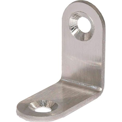 Lot de 40 équerres d'angle en acier inoxydable avec extrémité ovale 30 x 30 x 16 x 2 mm