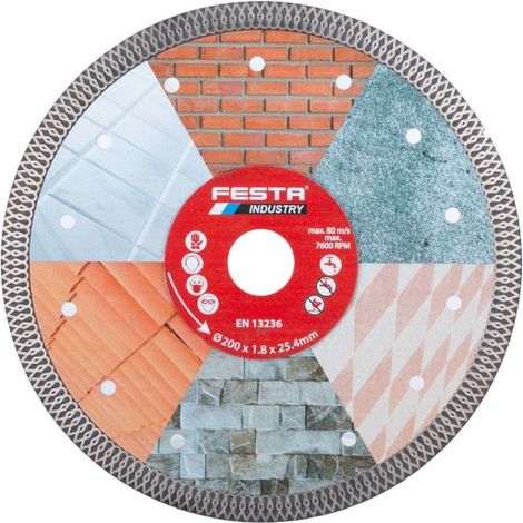 Disque diamant pour carrelage et céramique 200x2,0x25,4mm