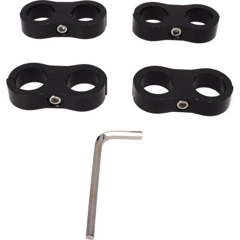 Fascetta sdoppiatrice per tubo flessibile 8AN, 4 pezzi, raccordo per linea carburante, adattatore sdoppiatore per tubo flessibile olio freno, acqua e gas 1/2-Crezuo-Crezuo
