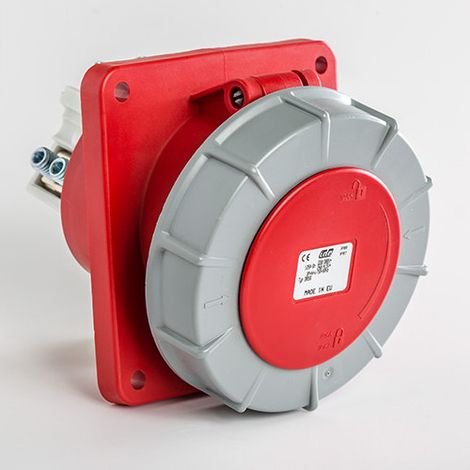 Prise 125a Tétrapolaire 3p+n+t Encastrable Avec Fil Pilote - étanche Ip67 - Ide (1/4)