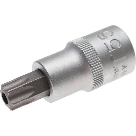Douille à Embouts 12,5 mm (1/2) Profil T Torx avec Perçage T55 Précision et Durabilité, Acier - D-Work (1/5)