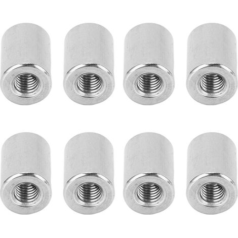 Écrous-raccords ronds 20 pièces M6x1,0 12 L17mm, connecteur tige filetée femelle en acier inoxydable 304, visserie pour assemblage mécanique. (1/5)