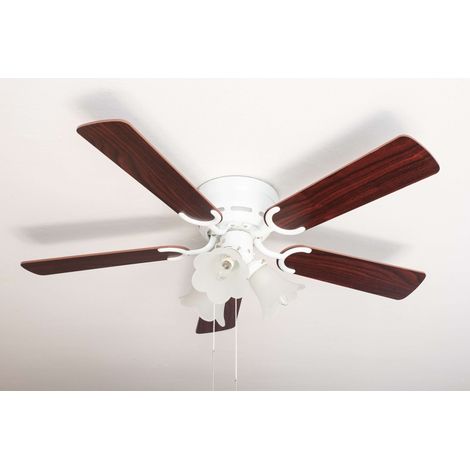 Ceiling fan Kisa Deluxe WH Rosewood / Walnut with lights