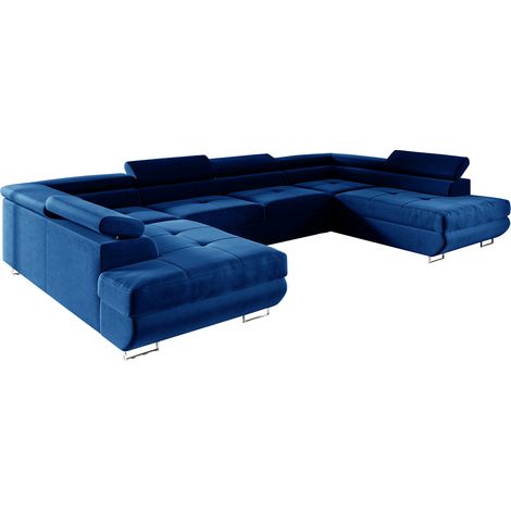 Wilson Blau 5-Sitzer U-Sofa mit Truhe umwandelbar