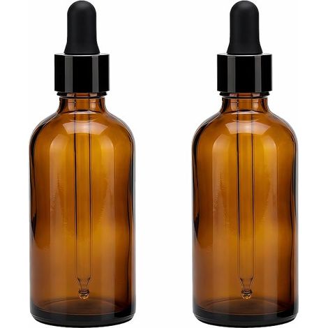 Dix flacons compte-gouttes en verre ambré de 100 ml, vides, avec compte-gouttes en verre, adaptés aux formulations d'huiles essentielles, aux cosmétiques, aux parfums, etc. (1/5)