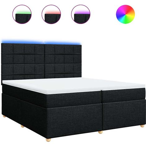Maison Exclusive - Giroletto a Molle con Materasso Nero 200x200 cm in Tessuto (1/5)