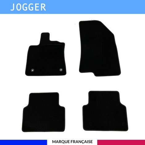 Tapis de sol voiture - Sur mesure pour Dacia JOGGER dès 02/2022 - Antidérapant - Tapis de sol 4 pièces - Moquette - Noir