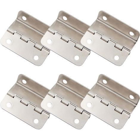 [Argent]Lot de 6 charnières demi surface  Porte décalée, charnière rétro pour portes et armoires (1/5)