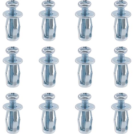 Lot de 12 écrous de cric M4 x 20 - Écrous de pétale - Écrous de fixation avec vis - Assemblage pour mur creux en fer - Utilisation sur mur doux et mince (M4 x 20) (1/5)