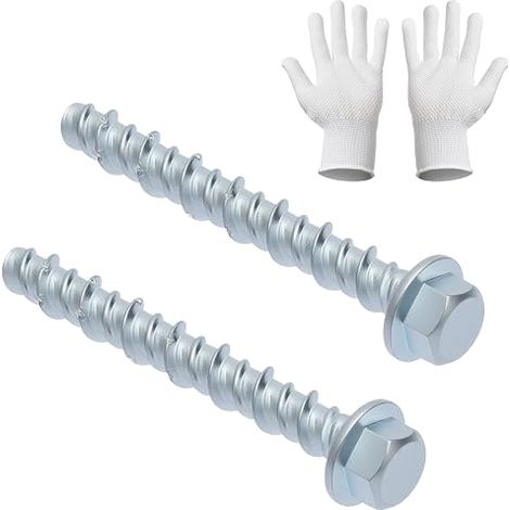 20pcs Concrete Screws M6x60 No Dowels Hex Head with Gloves Concrete Screws for Masonry Concrete DIY Industrial Projects (1/5)