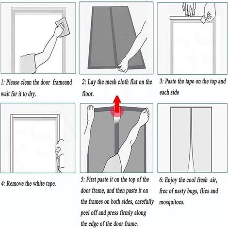 Porte Moustiquaire,135X210Cm Moustiquaire Fenetre Aimantée Magnetique Anti Mouche Insecte Avec Bandes Magnétiques Fermeture Automa (1/5)