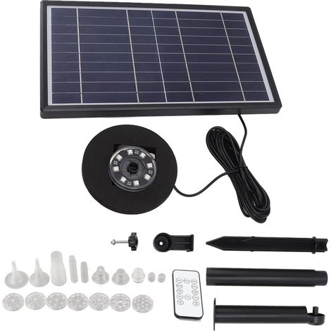 Pompe solaire flottante 10W avec lumière LED colorée pour bassin, fontaine de jardin étanche pour étangs et piscines (1/5)