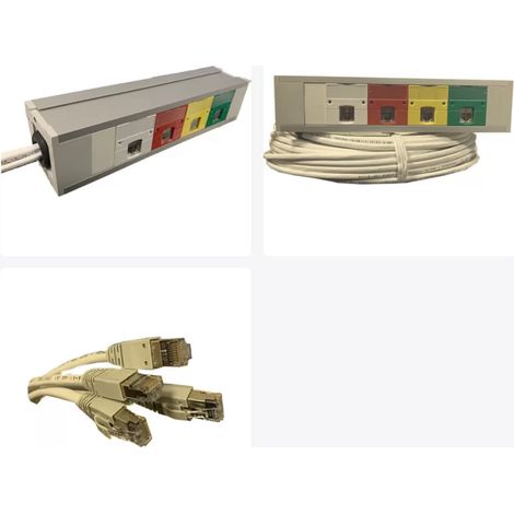Schneider BG8P4TDF10/001 Blocco feeder dotato di 4xrj45 CAT7 schermati 4x5 metri di cavi ACTASSI CAT7 1000Mhz