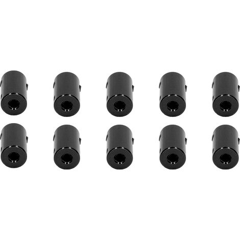 10 Stück Wellenkupplung für Schrittmotoren, 14 mm Durchmesser, 25 mm Länge, Verbindungsstück 5 x 8 mm / 0,2 x 0,31 Zoll, schwarz (1/5)