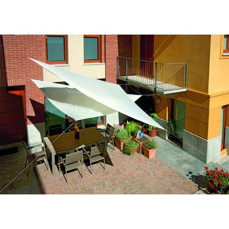 Vela triangolare ombreggiante 3,6x3,6x3,6 in resinato 180 grammi ecru - moia
