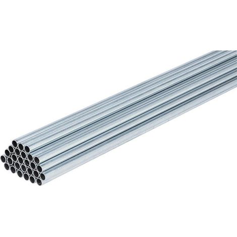 Tube acier électrozingué Ø22x1,5 en barre de 2 métres - Lot de 14 unités