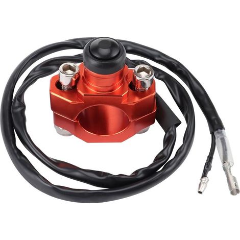 7/8" 22mm guidon 2 fil CNC tuer arrêter commutateur de remplacement pour YZ250 YZ450 WR250 WR450 ATV scooter quad motocyclette dirt bike, orange (1/5)