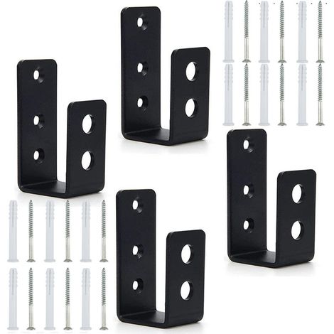 staffe di sicurezza per porte 2x4, staffe di bloccaggio per porte, staffa angolare a U in metallo, staffa di bloccaggio per porte 2x4, porta del garage, officina (piastra a U) (1/5)