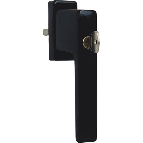Kintech – Poignée de fenêtre à clé reka – Aluminium noir RAL9005 – Crantage 4 positions – Dimensions carré 7x35 mm