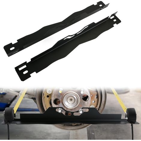Placas de alineación de ruedas (2 unidades, acero inoxidable, con orificios para colgar) para coches, camiones y SUV.