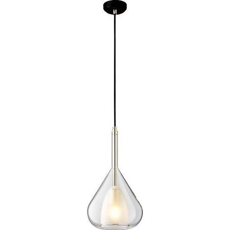 Suspension Luminaire avec Abat-jour Boule en Verre, Lampe Suspendue de Plafond Moderne, Lustre de Chambre de Salle à manger de Cuisine (Transparent, 20cm) (1/4)
