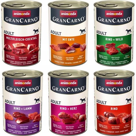Animonda Grancarno Erwachsenenmischung, 6 Geschmacksrichtungen, 12 x 400 g