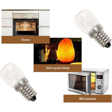 2x E14 Haute Température Ampoule 500 Degrés 25w Halogène Bulle Four Ampoule, (1/4)