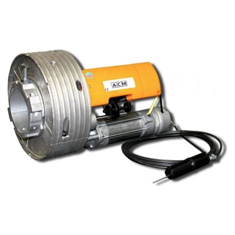 Moteur rideau métallique 230V – Frein électromagnétique – Couple 185Nm – Puissance 180Kg – Diamètre couronne 240mm – Arbre 76mm – ACM