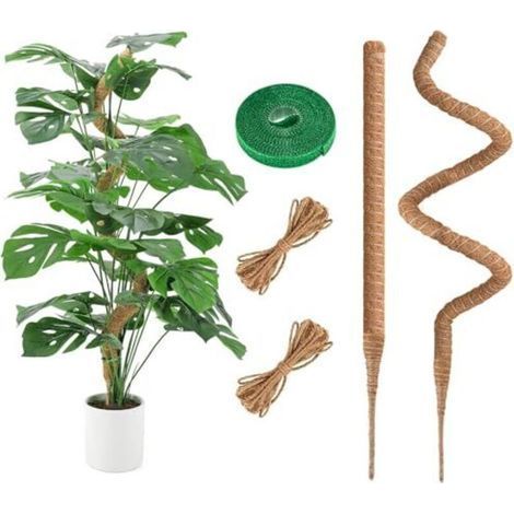 2 Pack Monstera Tuteur 120cm en Coco, Flexible en Mousse avec Accessoires, Fibre de Coco pour Plantes Grimpantes Indoor (1/4)
