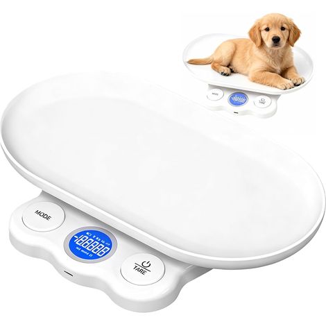 Balance Pour Animaux Digitale, Balance Bébé et Chat Chien, Haute Précision Avec Affichage LCD, Rechargeable, Mini Pour Animaux 15kg (1/5)