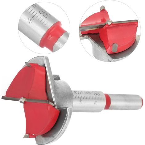 Scie cloche réglable de 35 mm pour forets de positionnement en menuiserie (1/5)