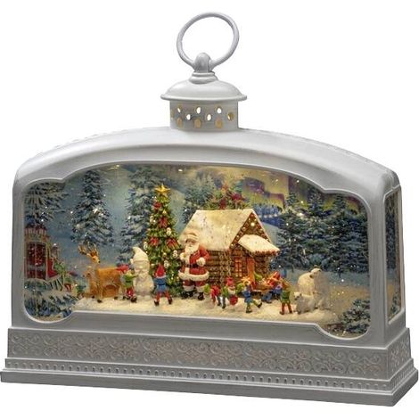 [GEBRAUCHT] B-Ware Konstsmide 4290 200 Led Laterne Weihnachtsmann Mit Tieren Mit Wasser Gefüllt Tim