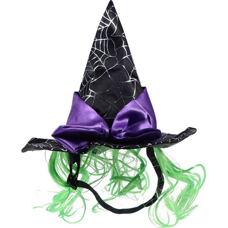 Chapeau de sorcière pour animal domestique - Chapeaux amusants pour fête cosplay - Décoration pour animal de compagnie, chat, chiot (1/5)