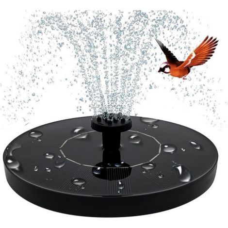 Fontaine solaire avec 6 buses, pompe solaire pour bain d'oiseaux, fonctionnement automatique pour jardin, étang, décoration de terrasse (13 cm) (1/5)