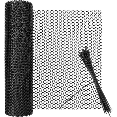 Grillage plastique filet poule grillage souple clôture en plastique trou de 3mm filet pour poulailler (Noir, 40cm×3m) (1/5)