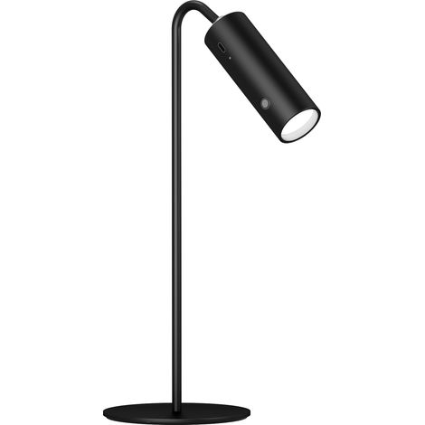 Lampe de table LED sans fil, 6 en 1, rechargeable, à intensité variable, avec LED tactile, noire, 3 modes de couleur, applique murale magnétique réglable à 360°, USB-C, IP20 (1/5)