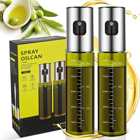 2 Pièces Vaporisateur Huile, Verre Vert Anti-UV, Buse Précise, Pour Air Fryer, Cuisine, Barbecue (1/5)