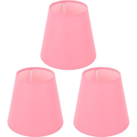 Ej.Life Stofflampenschirm Stofflampe, Lampenschirme Stofflampenschirm Staubschutz, Leichter 3teiliger Stoffstofflampenschirm für Arbeitszimmer für Schlafzimmer für KTV (Rosa) (1/5)